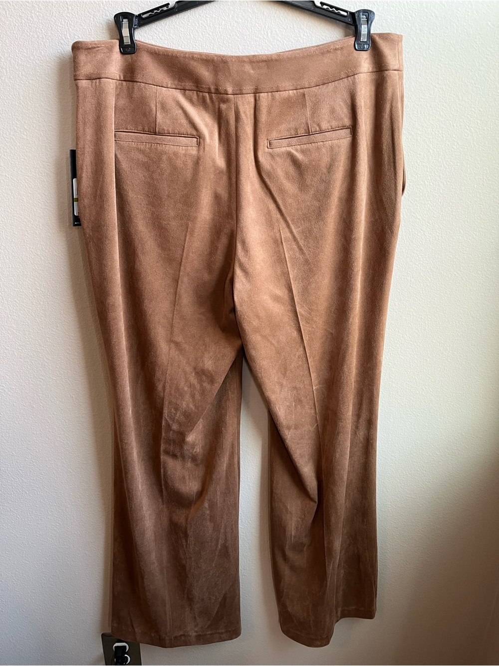 Karl Lagerfeld Brown Wide-Leg Faux Suede Pants in Camel Brown NWT - Picture 5 of 9